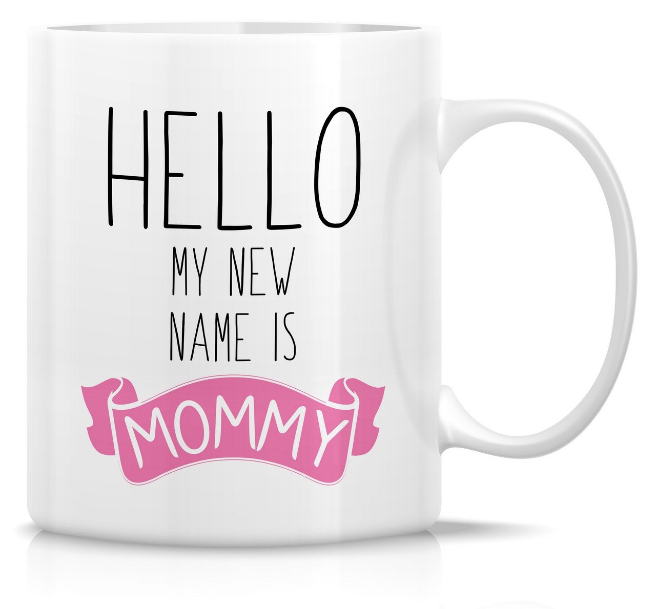 Retreez Funny Mug - Hello My New Name is Mommy 11 Oz Ceramic Coffee Mugs - Funny, Sarcasm, Sarcastic, Motivational, Inspirational birthday gifts for mom, mum, mama, mother, friend, mother's day gift