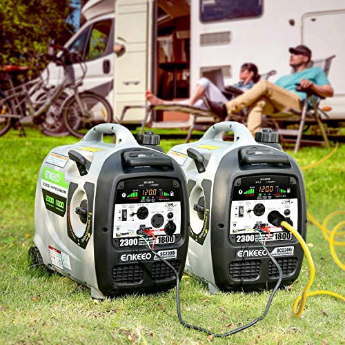 ENKEEO 2300W Generator Portable Inverter, Fuel Power Inverter Generators SC2300i Gas Petrol Powered Power Supply 120V Output, Super Quiet Parallel Ready for Camping Travel