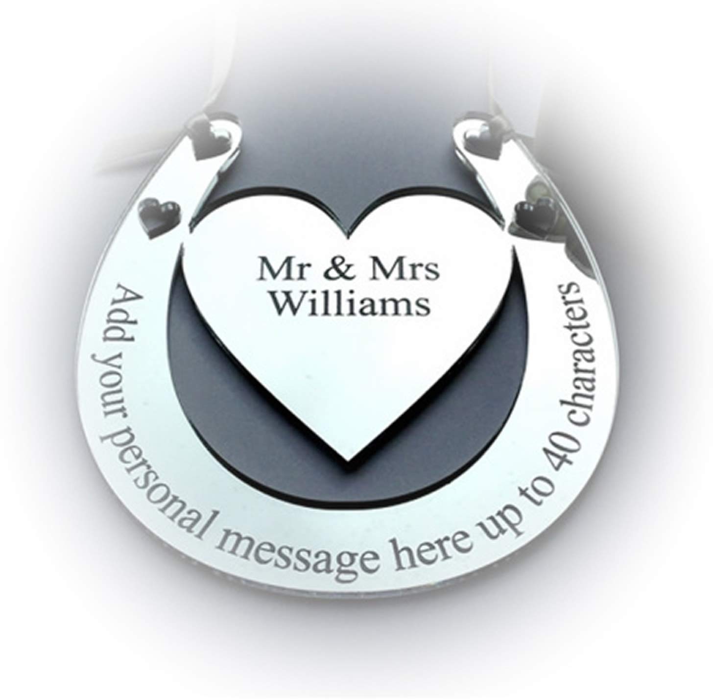 Personalised Wedding Mr & Mrs Good Luck Horseshoe Bridal Gift Lucky Keepsake P40