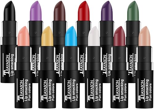 Petansy 12 Colors Vivid Vampire Matte Lipstick Set Long Lasting Waterproof Velvet Lip Stick for Party, Masquerade, Cosplay, Halloween Makeup