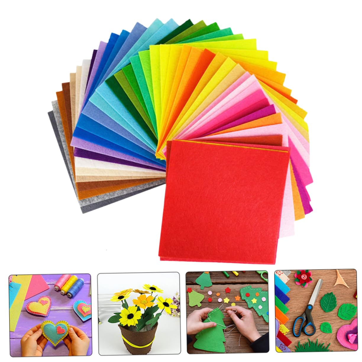 Tofficu 2 Sätze Filzstoff Selber Machen Felt Board DIY Filzstoff Handgemachte Bastelmaterialien Bastel-Patchwork Polsterstoff Stickerei-Stoff Filzmaterial DIY -versorgung 40 Stück * 2