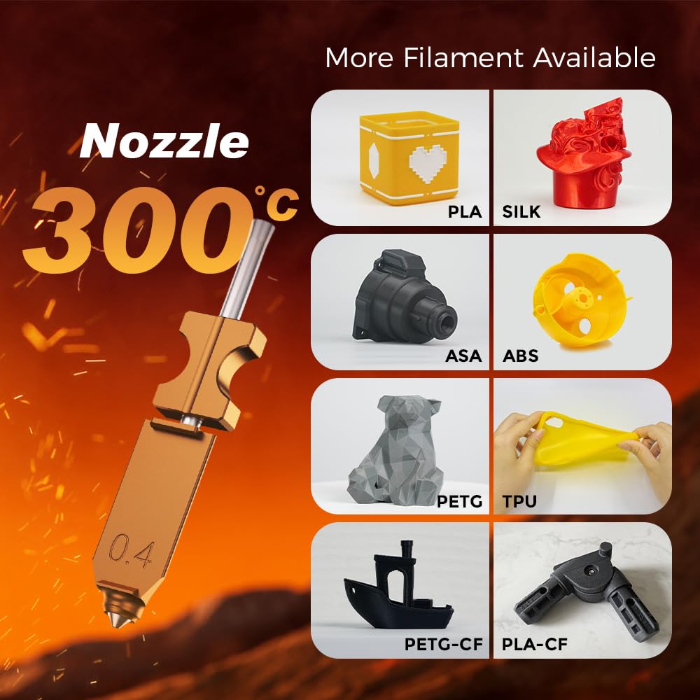 Flashforge Conjunto Boquilla Alta Velocidad 300°C AD5X 0.8mm | Liberación Rápida, Impresora 3D