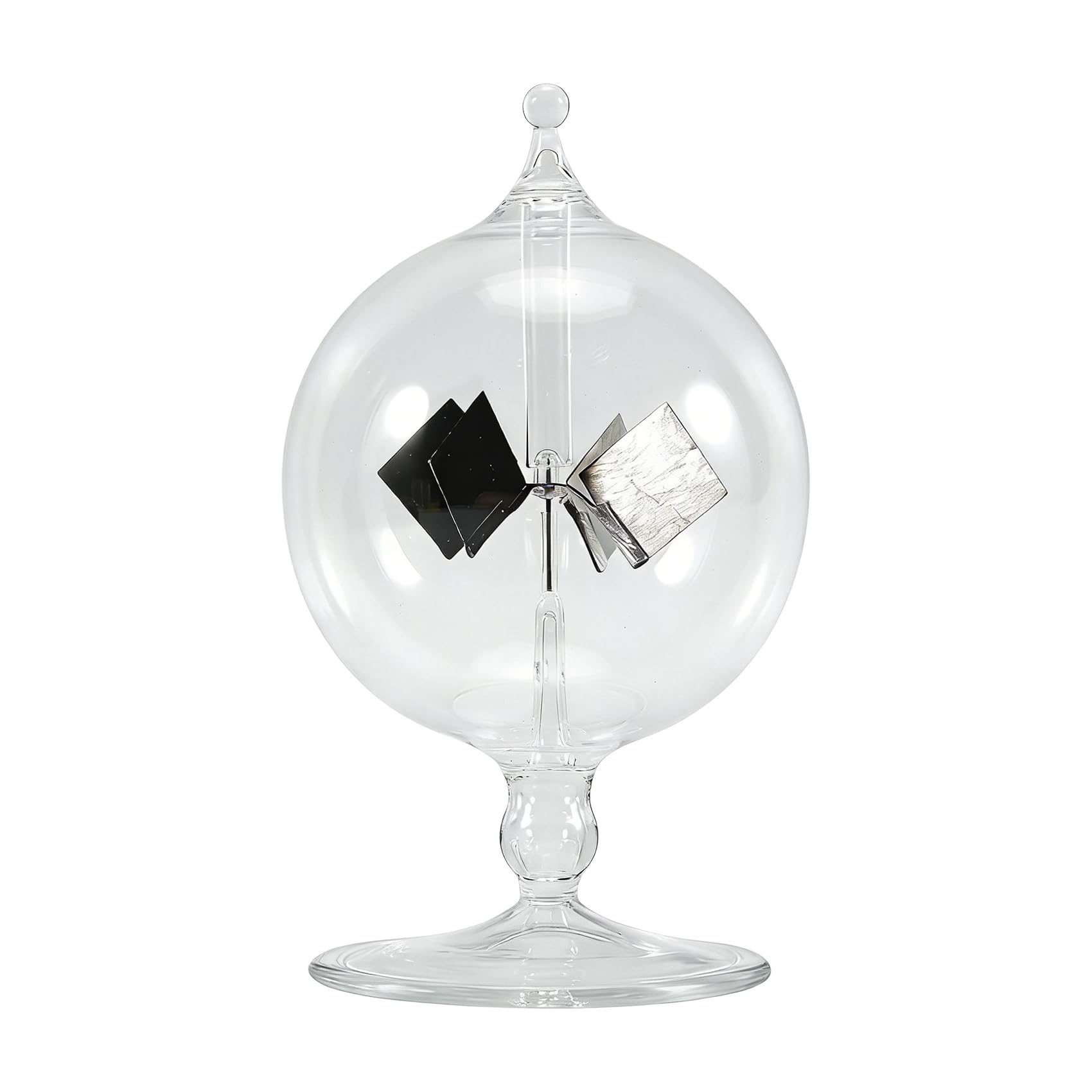 MOLERRI Solar Crookes Radiometer Glass Windmill Handmade Toy for Party Home Decoration Gift Transparent