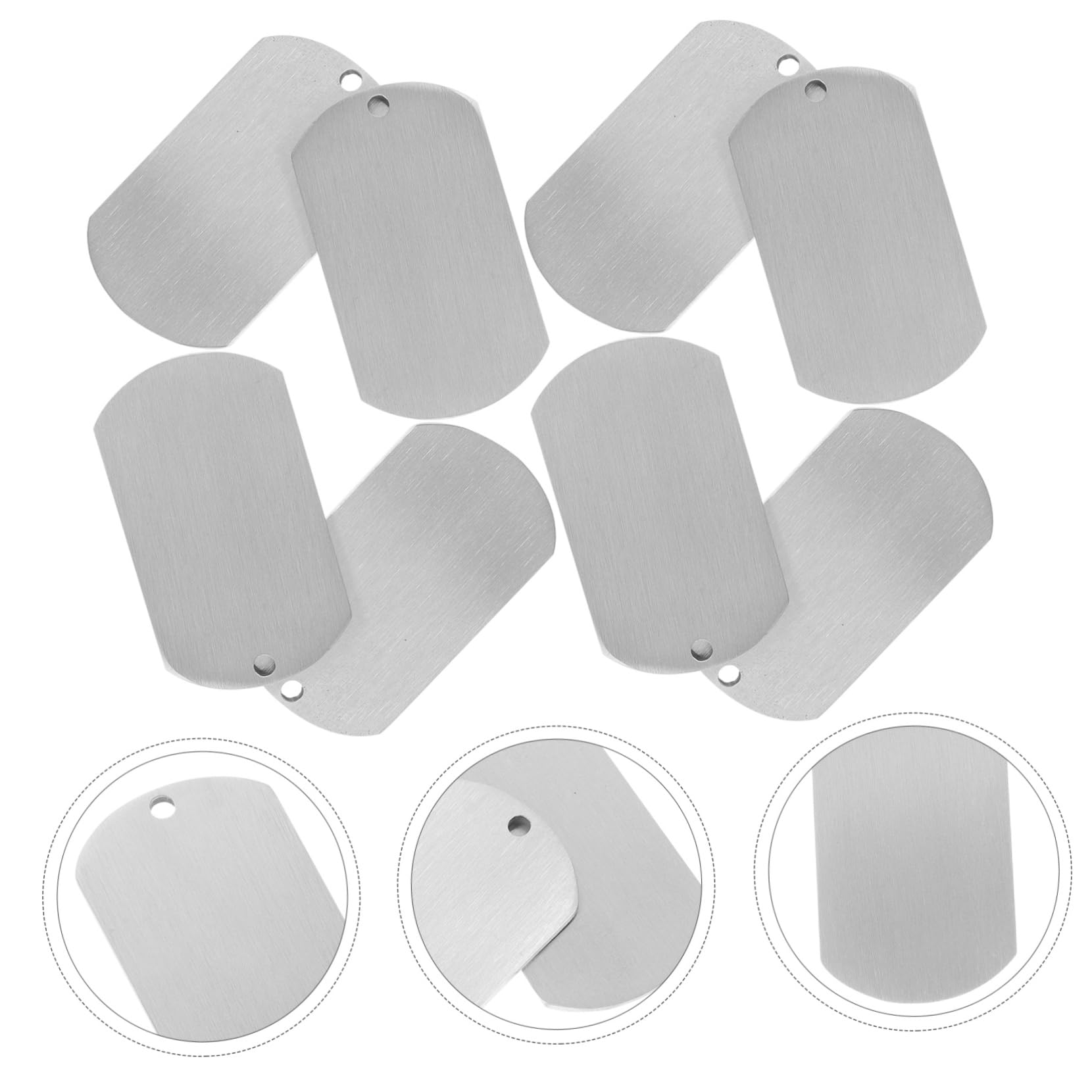Housoutil 10Pcs Blank Pet Id Tags for Cats and Pets Lightweight DIY Engraving Metal Name Tags Glossy Blanks for Personalization