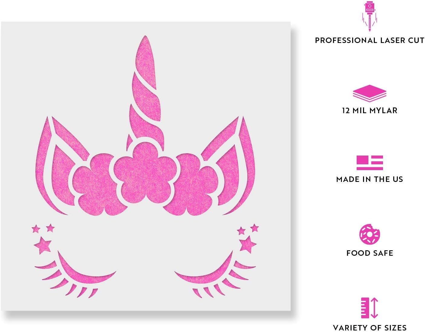 Unicorn Head Stencil - Versatile for Fairy Tales, Dragons, and More, Stencil of Unicorn Head