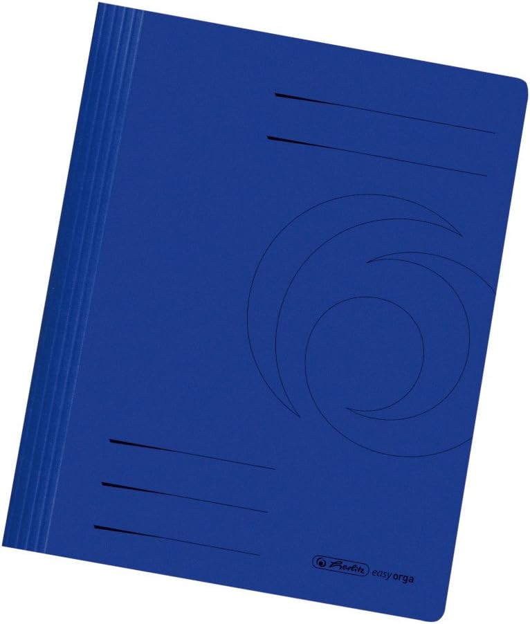 Herlitz 10902450 File Folder A4, Commercial and Agency Filing, Manila Cardboard, Pack of 25, White Dark Blue