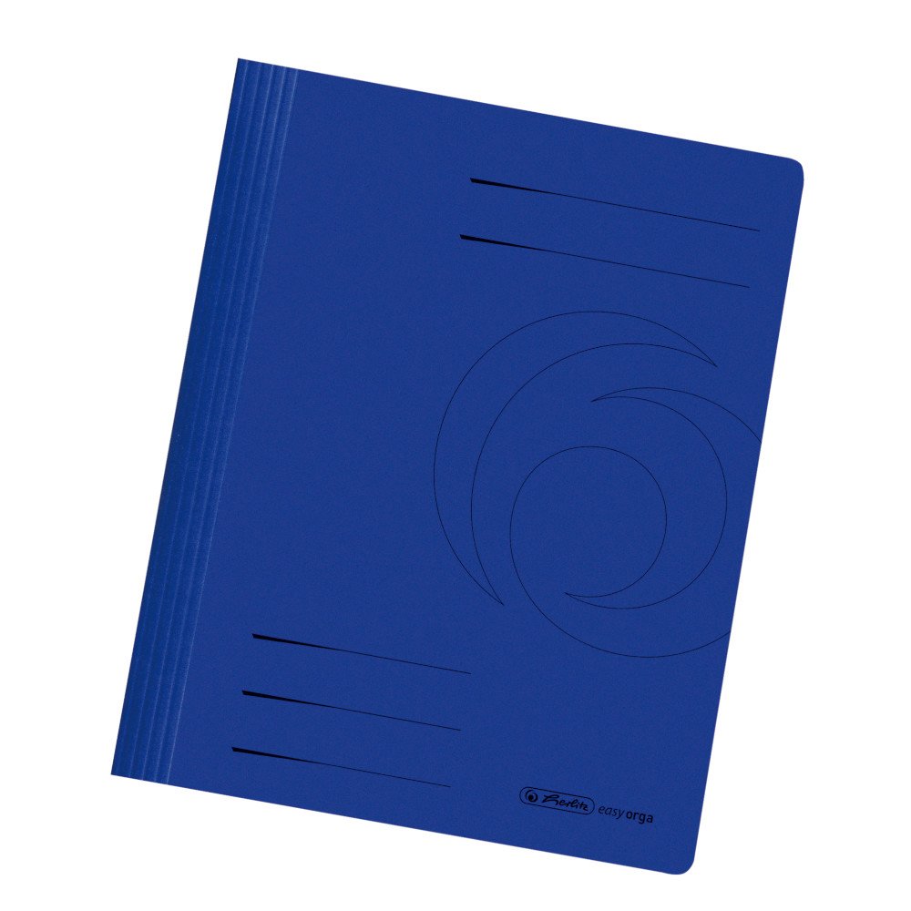 Herlitz 10902450 File Folder A4, Commercial and Agency Filing, Manila Cardboard, Pack of 25, White Dark Blue