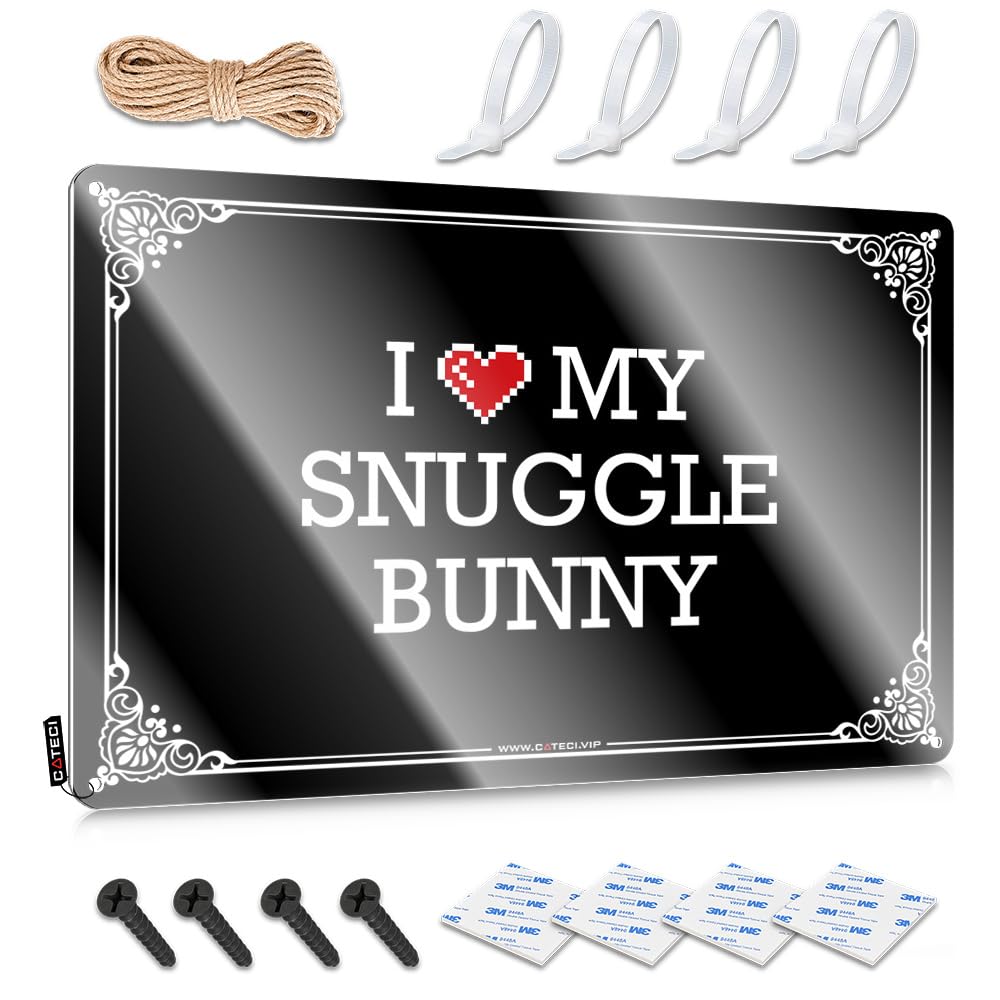 Fzfn Men's Colour Wall Signs Cottage Core Decorations Vintage Wall Decor | I Love My Snuggle Bunny Cottage Nice For Ranch Home Decoration(30X40cm)