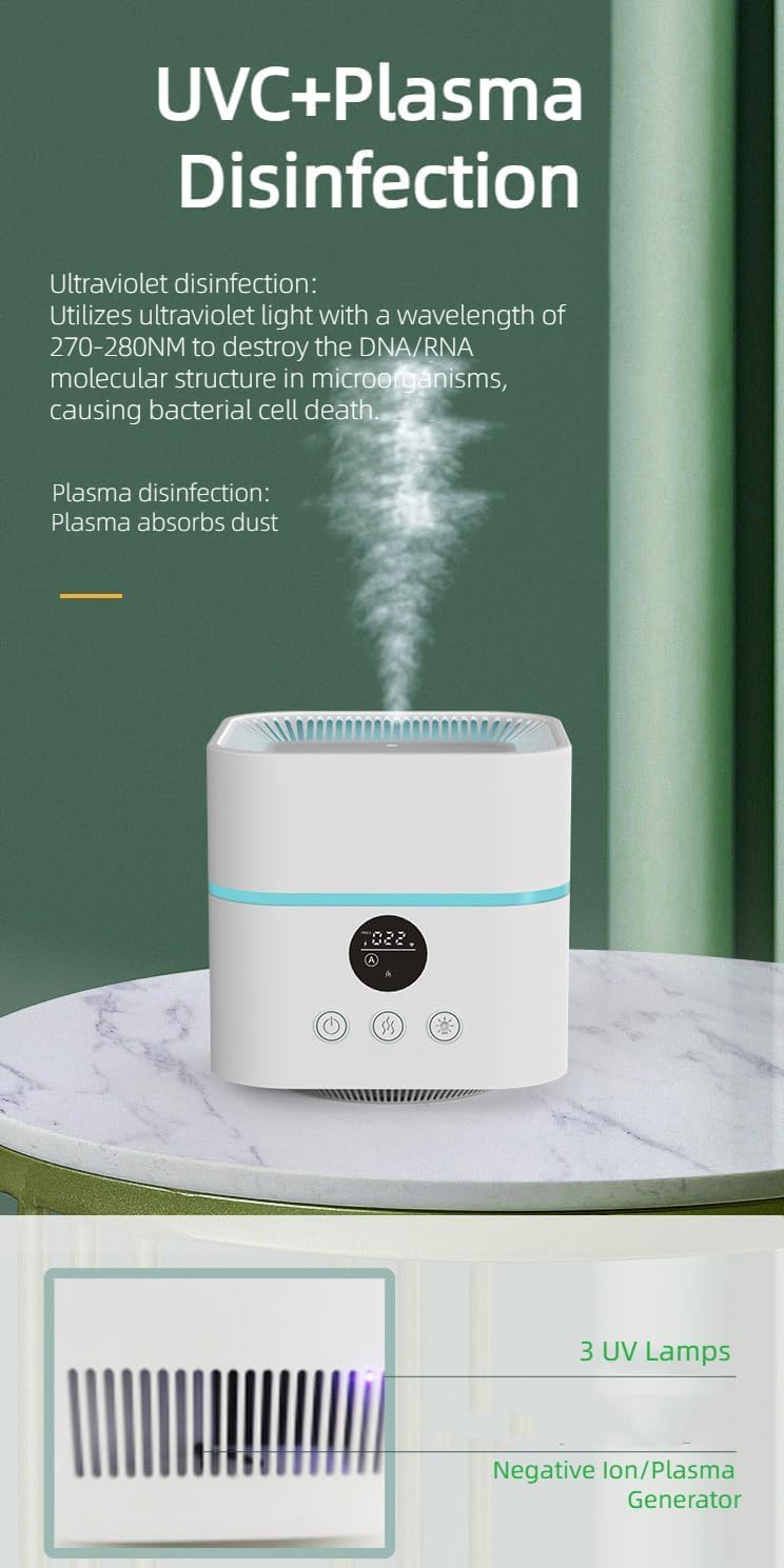 الفاخر - مجموعة منقي الهواء ومرطب الهواء لغرفة النوم، يغطي حتى... - view 5