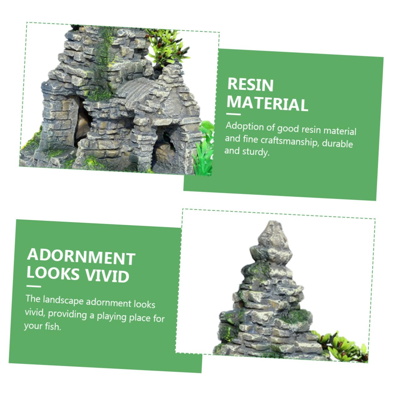 Alipis Acquario abbellimento Statua di Buddha Decorazione del Buddha dell'acquario Grotta della Vasca dei Pesci Liner Piscina Nido di Allevamento di Pesci Decorazioni per acquari Resina