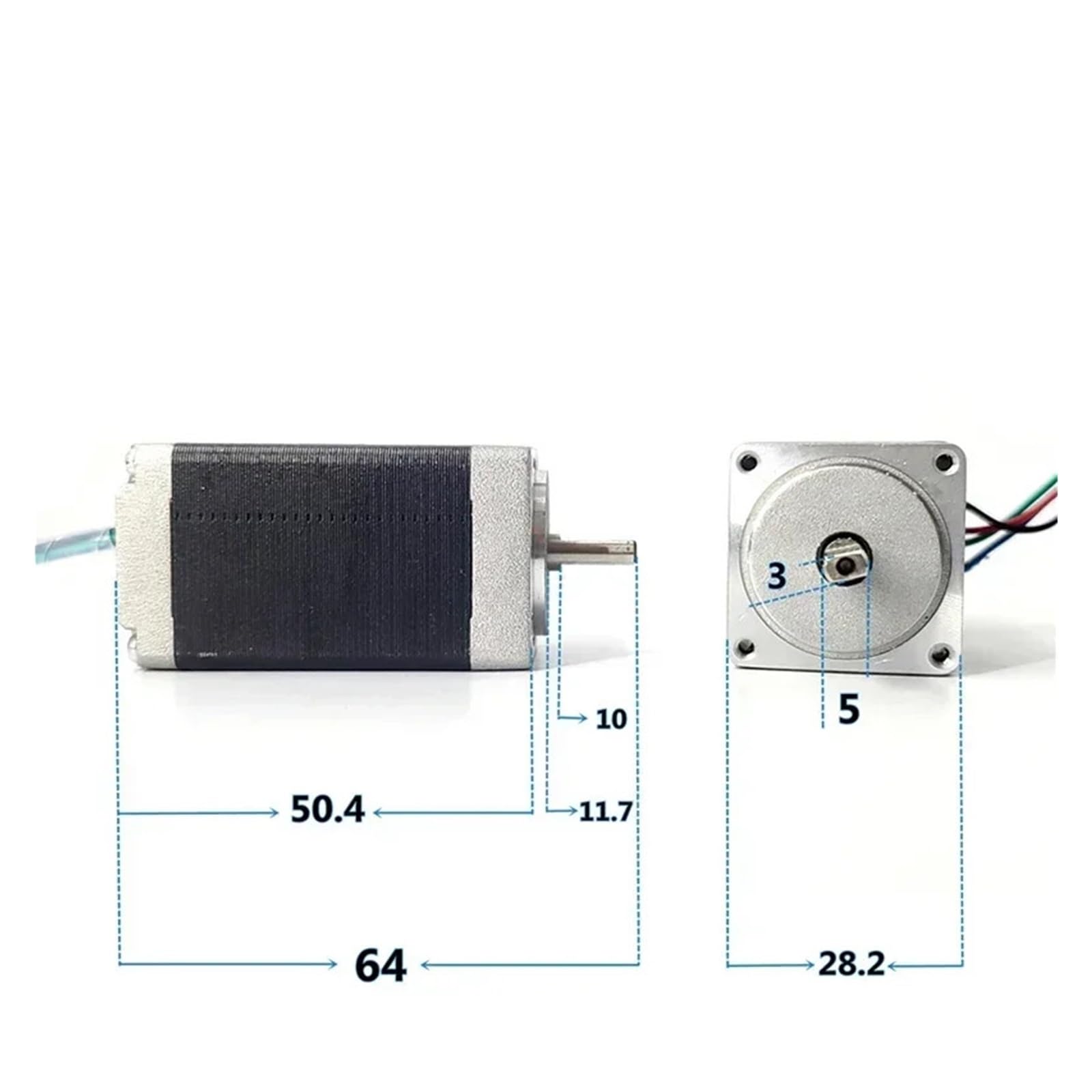 1 petit moteur pas à pas 28BY 11H51-0956AS NEMA 11, 1,8 degrés, 2 phases, 4 fils, grand couple pour distributeur SMT