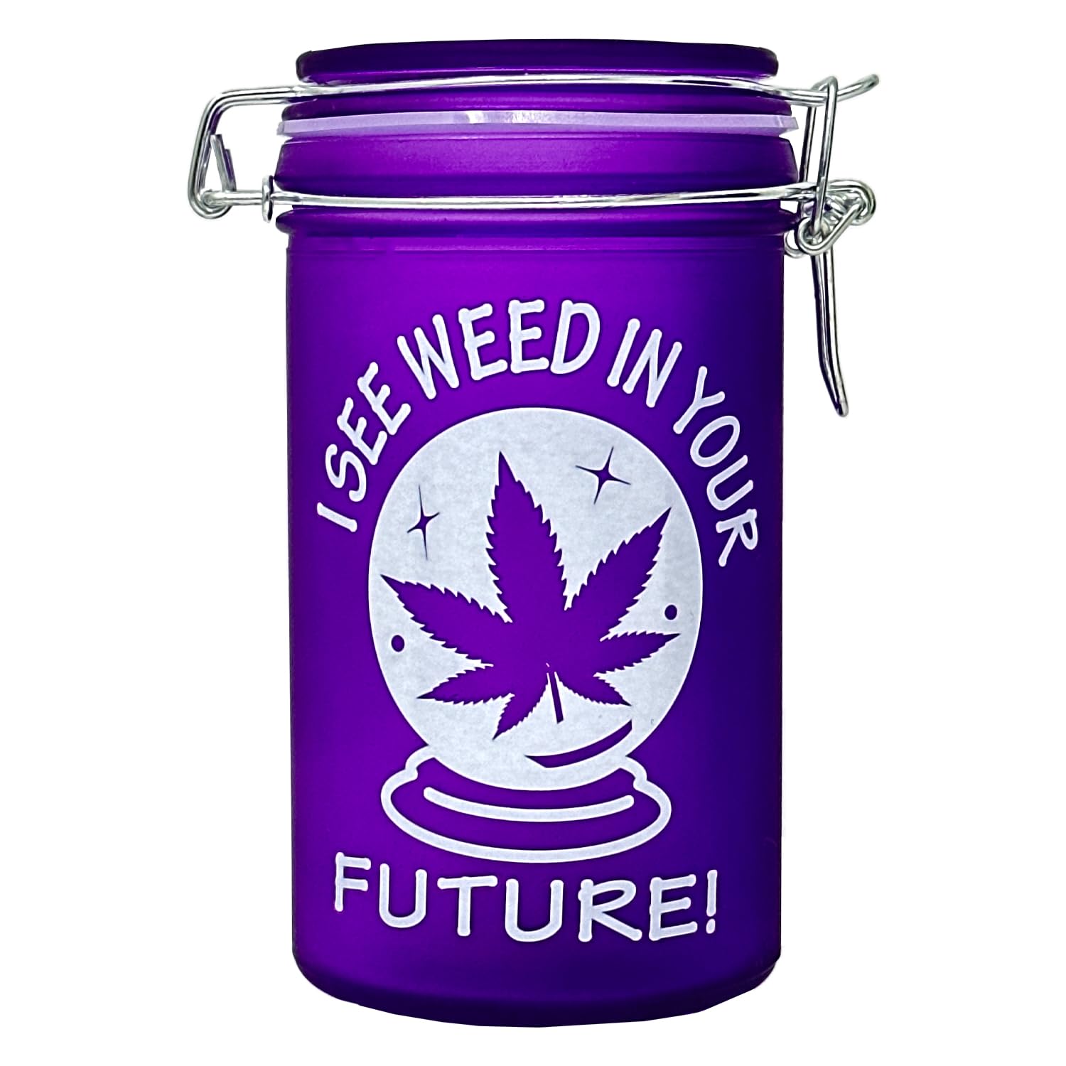 6" Glass Jar with Clamping Lid (I See Your Future)