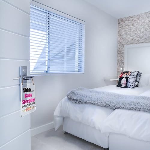 Miniatura 3 de Shhh Baby Sleeping Do Not Disturb - Letrero para colgar en la puerta de la habitación del bebé, utilizado para el hogar, habitación del bebé,