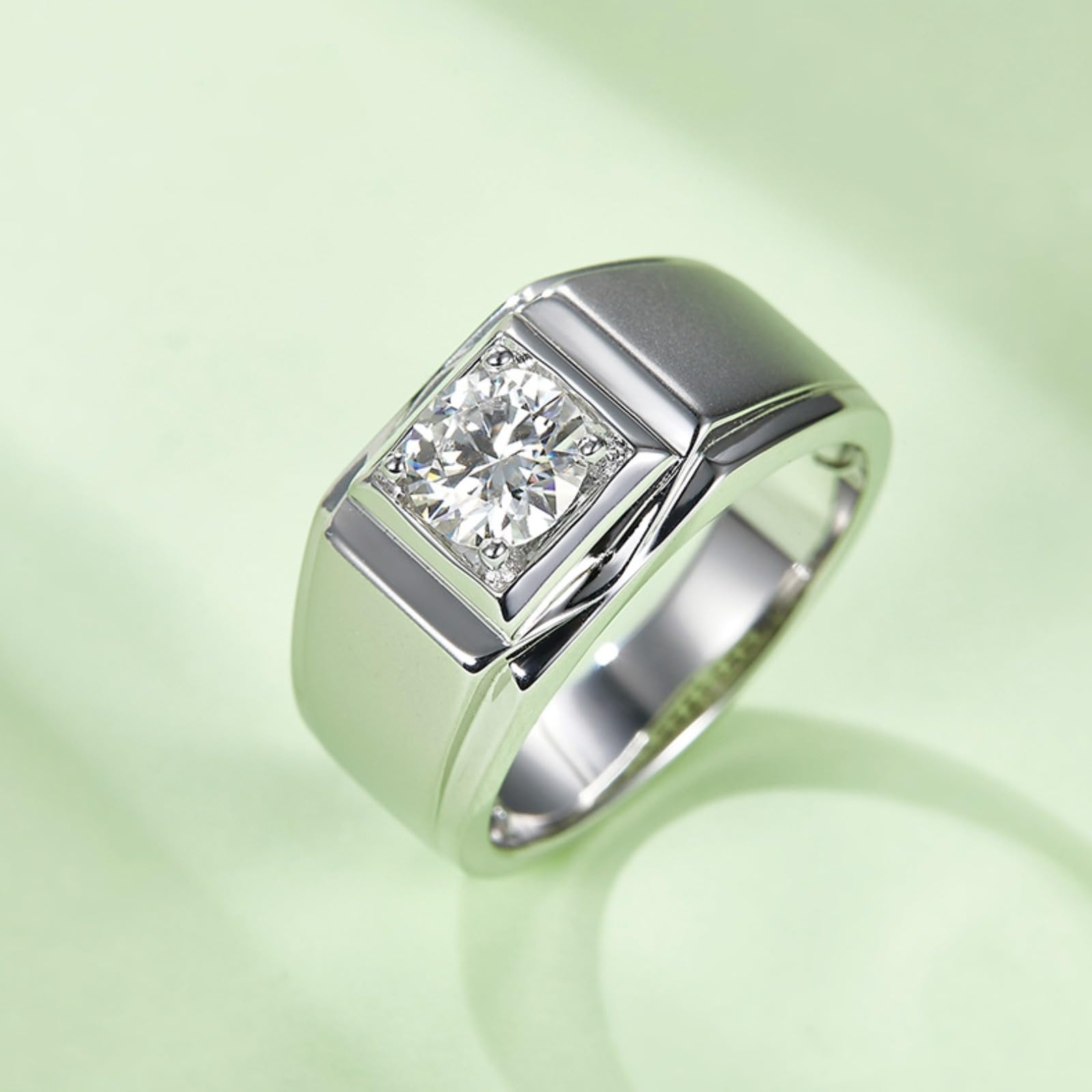 Anillos de compromiso de moissanita de 1 quilate para hombres, cultivados en laboratorio, anillos de boda de diamantes para hombre, anillos de promesa de moissanita, anillos de boda de