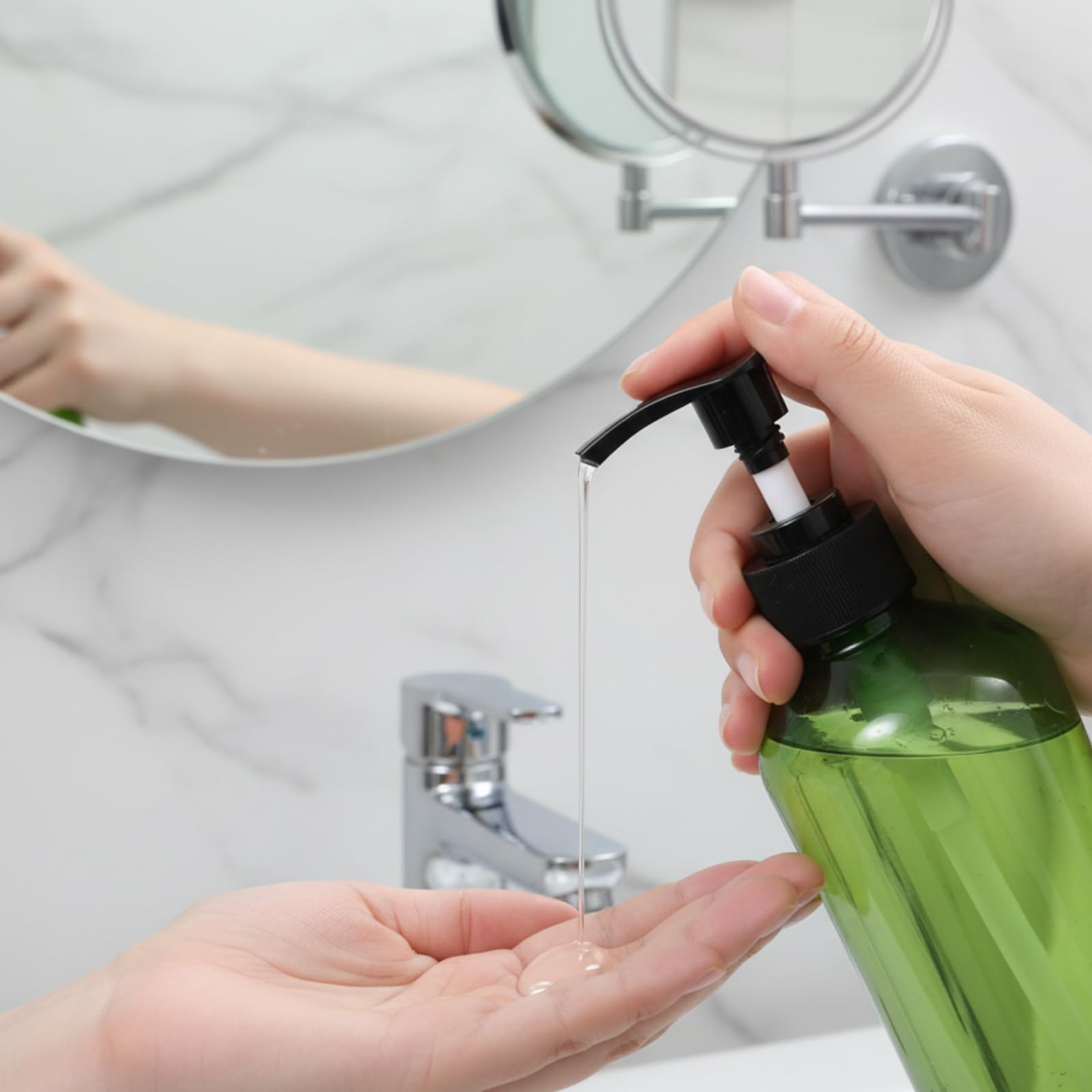 2 dispenser di sapone vuoto in plastica da 283,5 g, con pompa, ricaricabili, per shampoo, bagnoschiuma, bagno