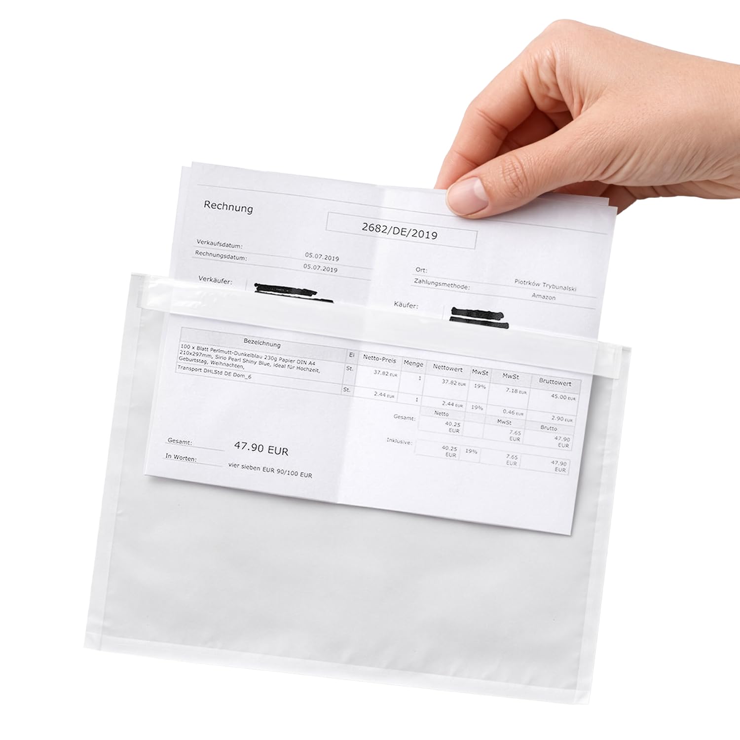 Netuno busta porta documenti autoadesiva C5 24x18,1 cm trasparente per spedizioni