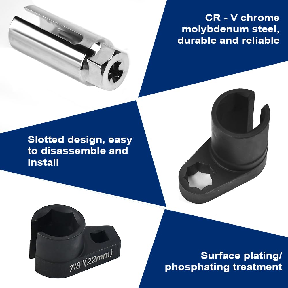 Chiavi per Sonde Lambda 1/2" e 3/8",Bussola Chiavi per Smontaggio Sonda Lambda,Strumento di Smontaggio Sonda Sensore di Ossigeno