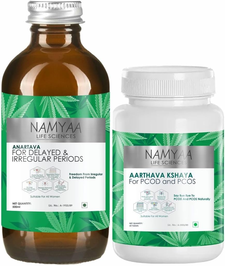 Ayurvedic Medicine for PCOD, PCOS | Helps in PCOD & Balances Hormones,Women Syrup 500ml X 1 and 60 Tablets X 1 |Pack of 2