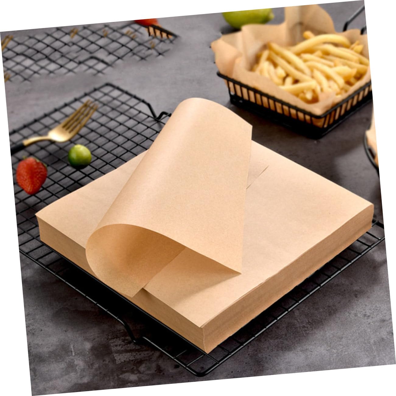 VALICLUD 500hojas Papel Para Freír Papel Absorbente De Aceite Sin Blanquear Para Snacks Hamburguesas y Horno y Resistente La Grasa Para Cocina y Freidora