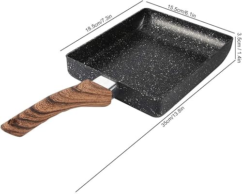 Miniatura 2 de Hapivida Sartén japonesa para tortillas sartén japonesa antiadherente para huevos Tamagoyaki sartén rectangular para huevos práctica sartén para