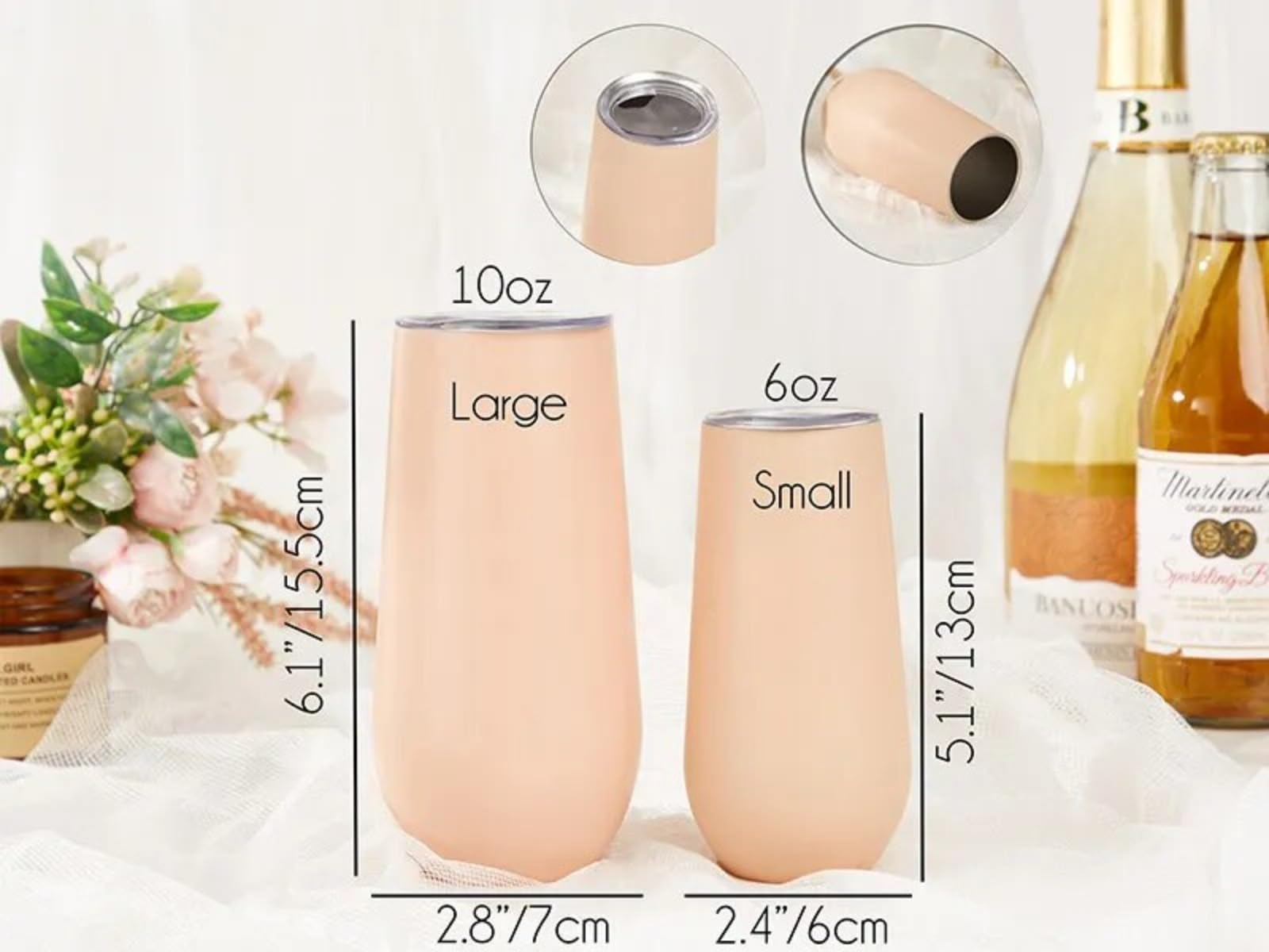 Personalisierte Brautjungfer Isolierter Champagner Tumbler mit Deckel, individuell gravierte Namen Wein Tumbler Brautjungfer Geschenk, Junggesellinnenabschied Geschenk für sie, Vorschlagsgeschenk Wein