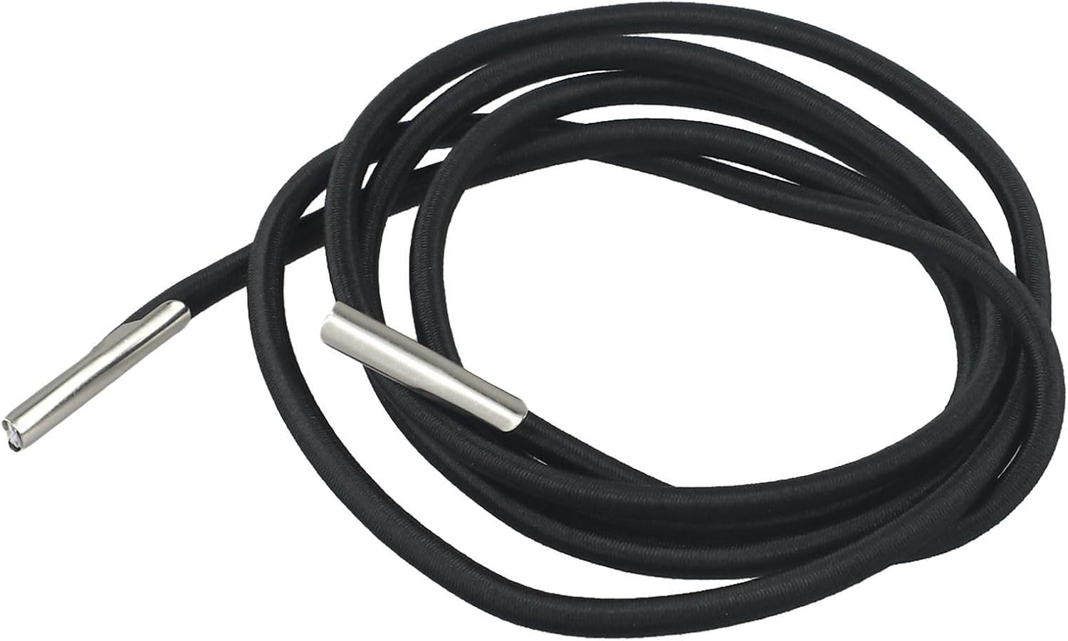 4-Pack Bungee Cord Set for Deck Chairs, Nylon Latex Elastic Rope Repair Kit with 220cm and 140cm Strings for Patio Recliner, Garden Lounger and Folding Chair Replacement, Black(Black)