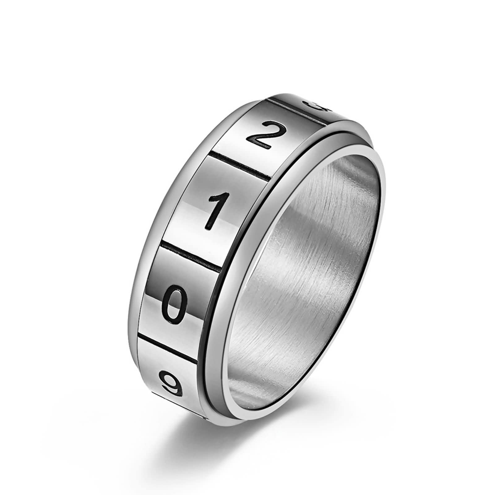 Stfery Alianzas de boda masculinas de titanio, anillos para mujer, acero inoxidable, números arábigos, joyería de moda