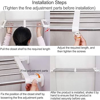Amazon.com: Hershii Tension Shelf Expandable Rod Closet System