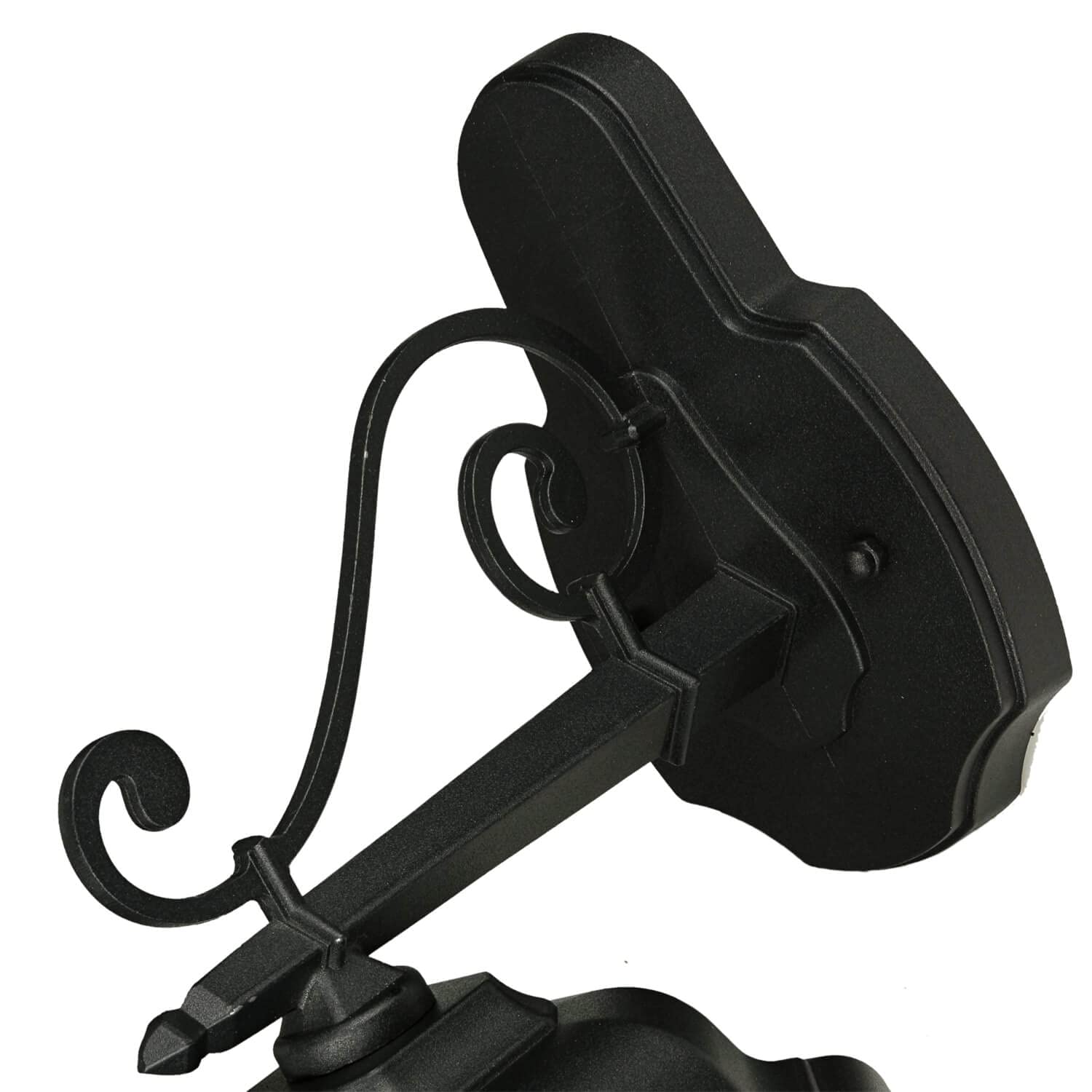Licht-Erlebnisse Aplique exterior BREST de aluminio negro cristal E27 IP43 Lámpara de pared con brazo Farol de estilo rústico para jardín