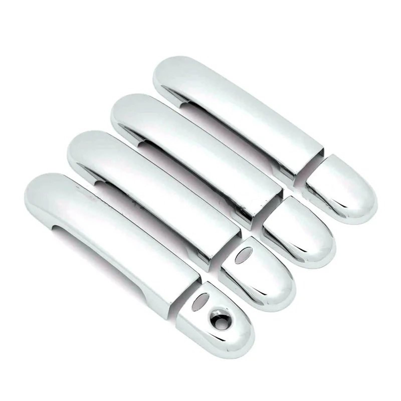 BQWYEDPL Car Door Handle Covers Trim Overlay Styling Sticker Fit for Nissan March Micra K12 Tiida C11 2003-2010 Car Door Latch Handle(Silver-1hole 2button)