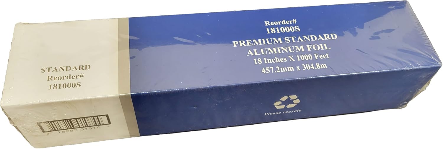 Foodservice Aluminum Foil, 18 inches x 1000 Feet, Premium Aluminum Foil Roll (18 in. x 1000 feet)