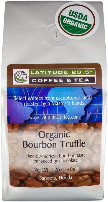 Latitude 23.5 Coffee and Tea Organic, Bourbon Truffle, 12 Ounce