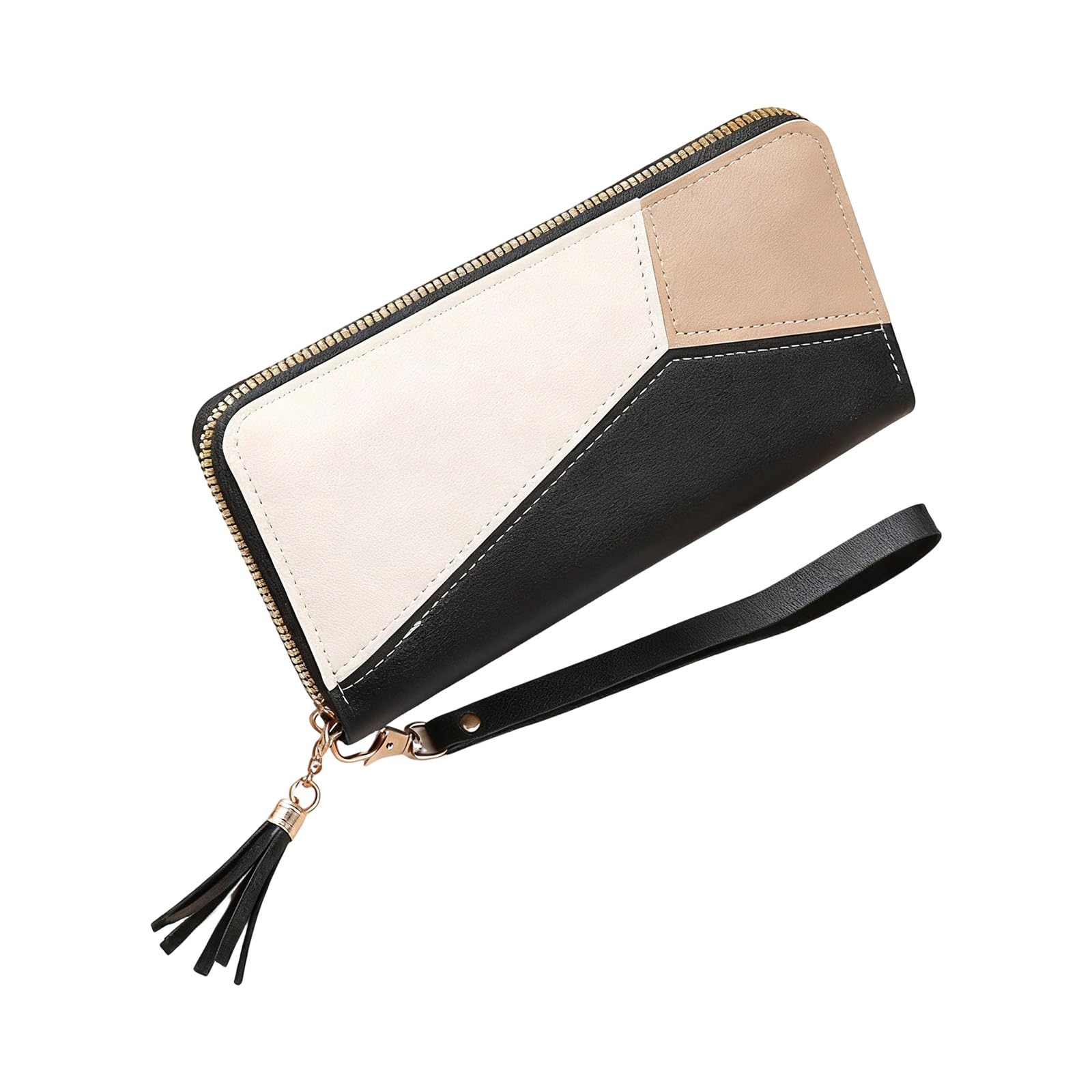 JUJUFREE Long Wallet Purses Leather Card Holder with Zippers Closure Elegant Clutches Wallet Handbags for Women Men Coin Purse