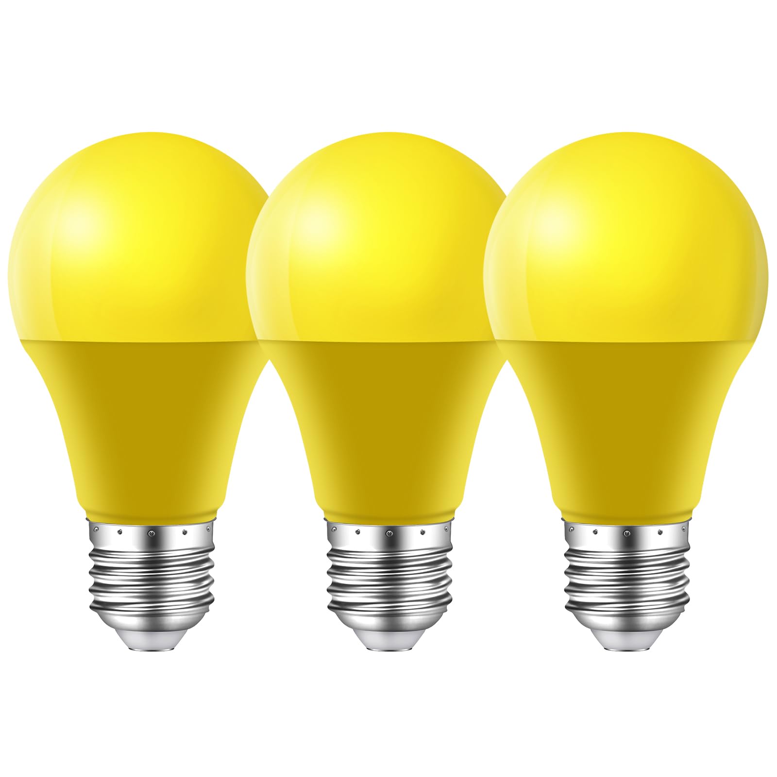 MZyoyo Yellow Bug Lights Bulb for Outdoor Indoor, A19 7W Bug Light Bulbs,Amber Light Bulb,60W Equivalent,E26 Base,for Patio,Backyard,Deck,Hallway,