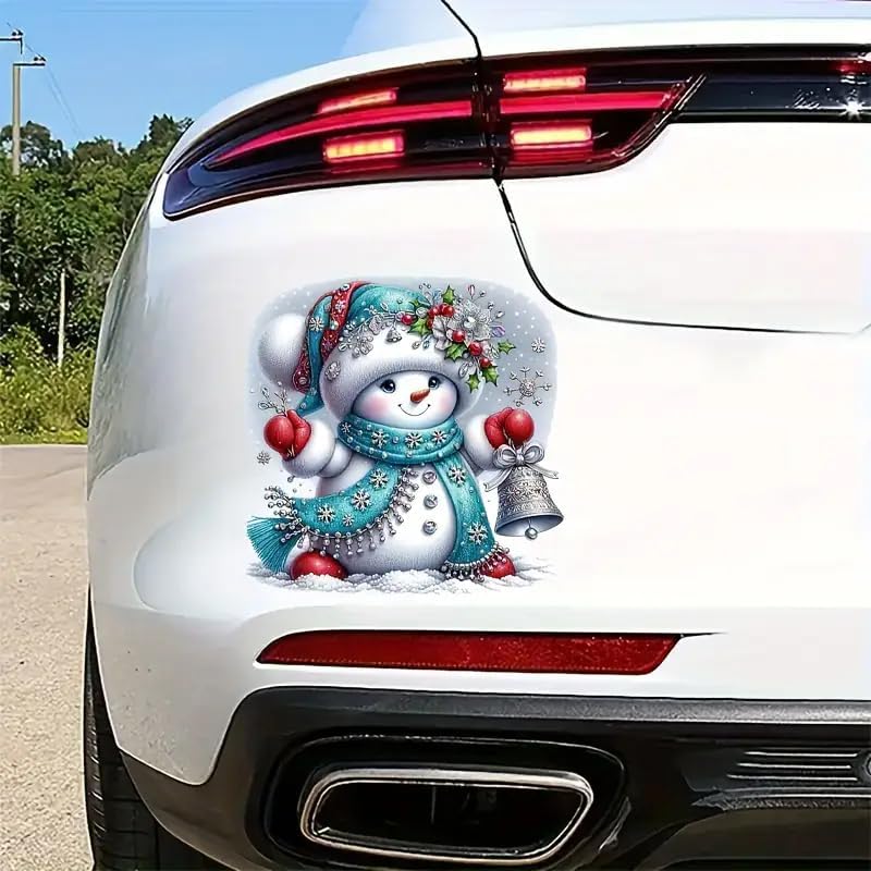 Merry Christmas Snowman Bell PVC Vinyl Car Decals Stickers Waterproof Self-Adhesive Decals for Cars, Laptops, Trucks, Motorcycles Wall Window Luggage Scratch Cover Door Decor Sticker - Image 5