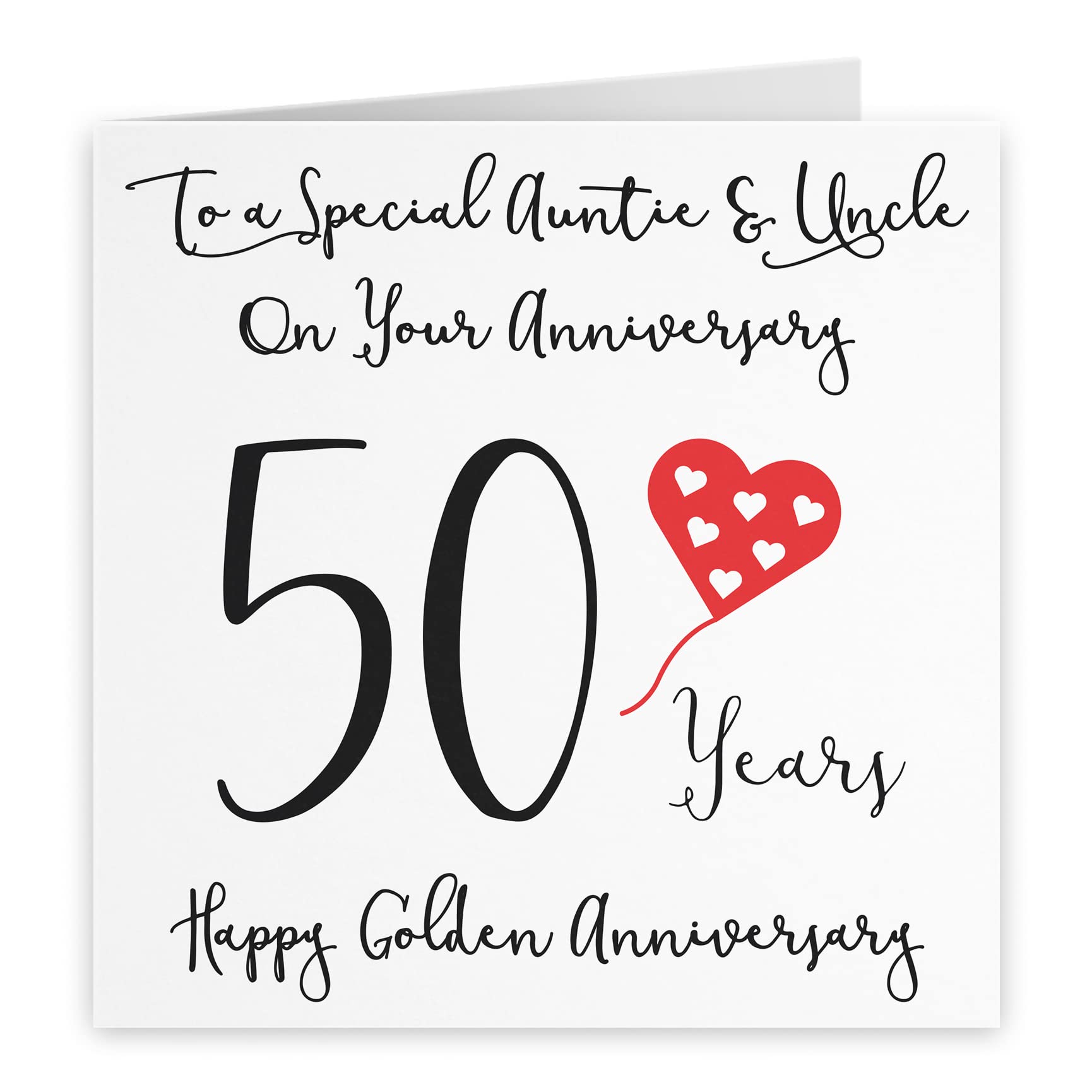 Hunts England, Auntie And Uncle 50th Anniversary Card, To A Wonderful Auntie & Uncle On Your Anniversary, 50 Years - Image 2