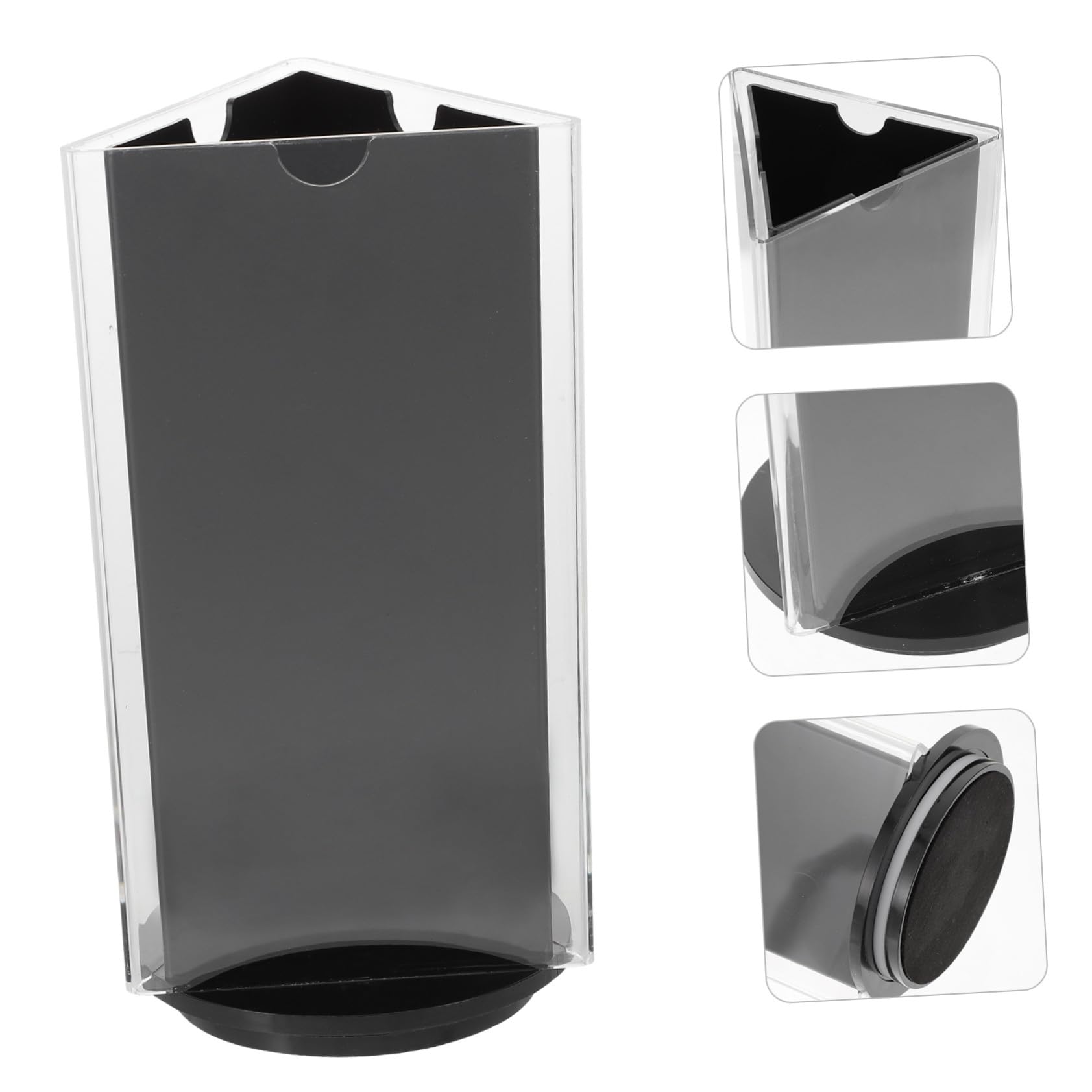 SEWACC 3 Stück Acryl Tischaufsteller Drehbar Menühalter Dreiseitig Rotierender Display Ständer für Restaurant Werbung Preisschild Tischkarte Transparent