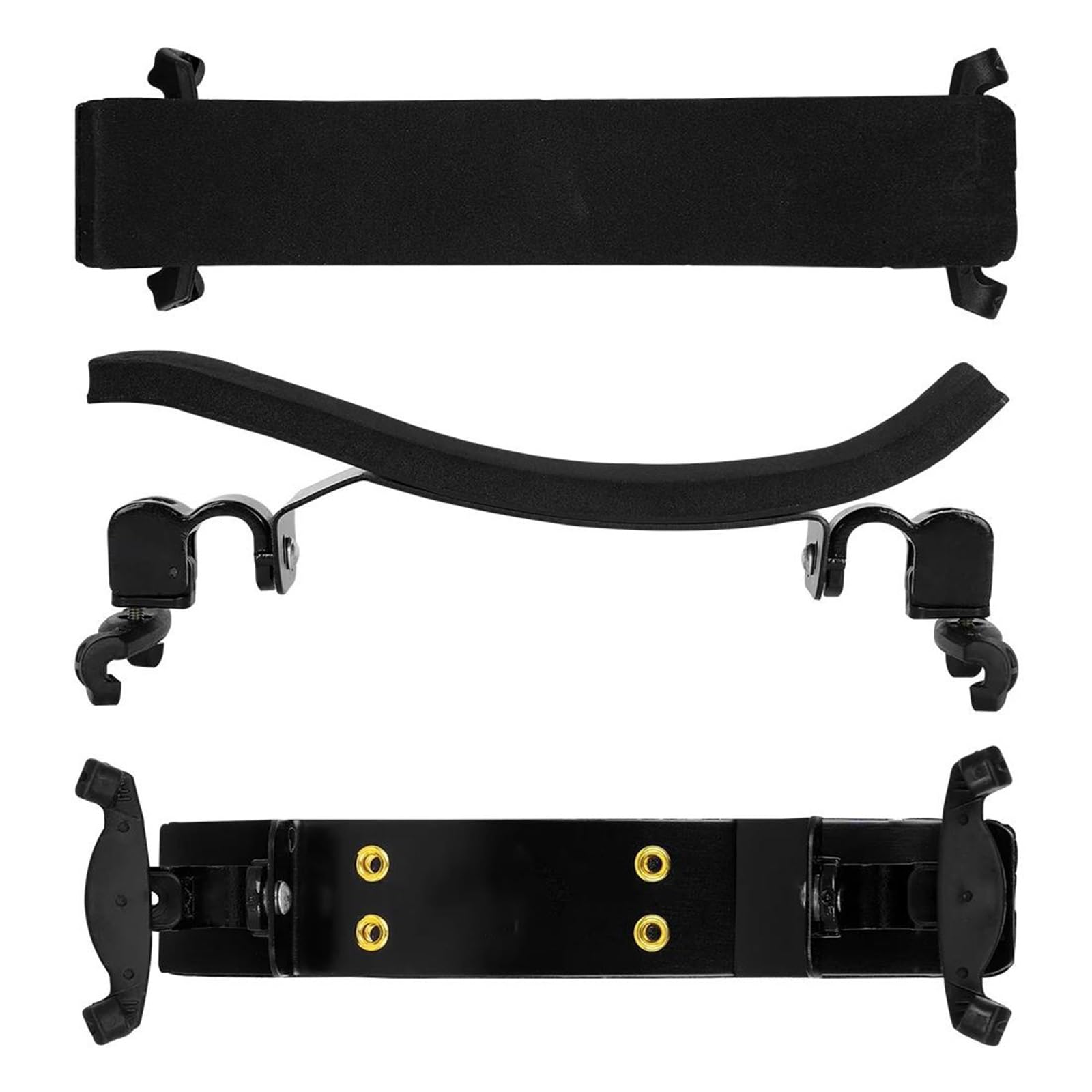 Correa para violín, almohadilla para violín, acolchado para violín, mentonera ajustable, partes acolchadas 4/4 accesorios (Black)