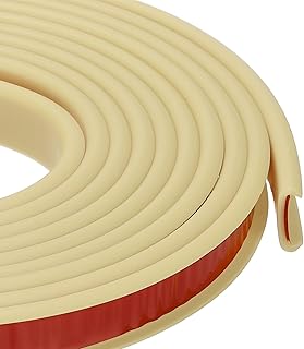 PATIKIL 1/2 Inch x 10 Feet U Shape Edge Banding, TPE Rubber Edge Trim Self Adhesive Veneer Edging Trim for Veneer Furniture Cabinets Shelves Table, Beige