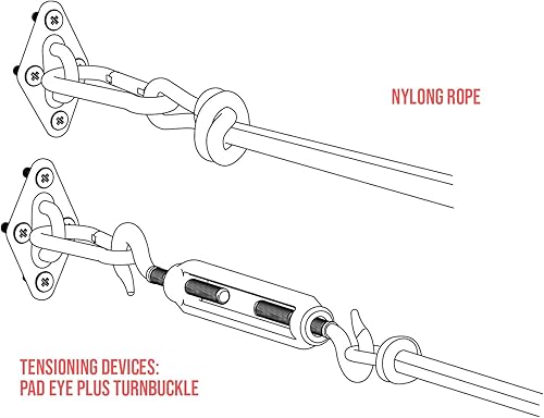 Miniatura 6 de E&K Sunrise - Kit de accesorios para toldo triangular con tensores de 6 pulgadas, acero inoxidable, juego de 1