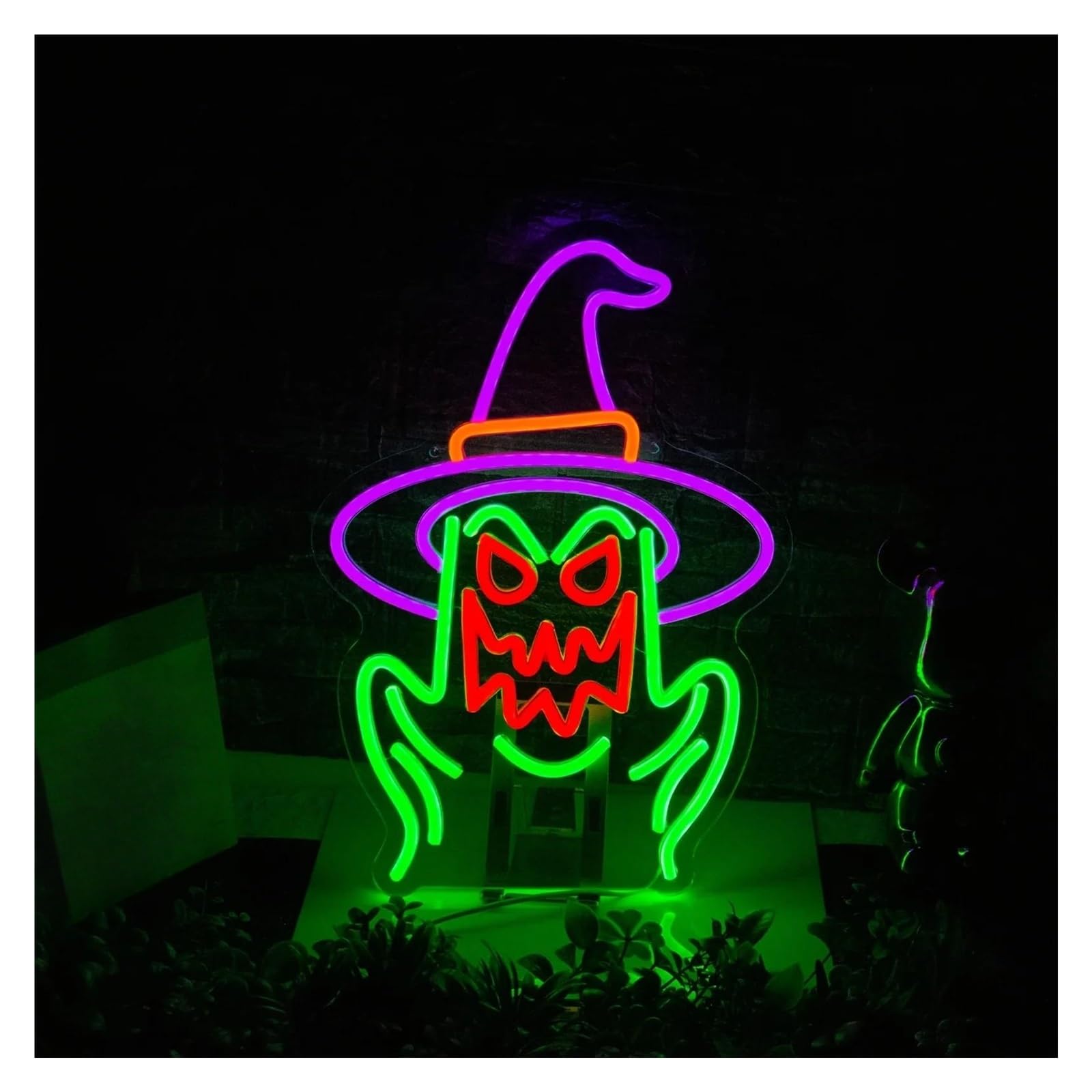 SHOUXI Sign Lamp Witch Hat Neon Sign Light Dimmable USB Powered for Bedroom Man Cave Beer Bar Party Decor 38.5cmx27cm
