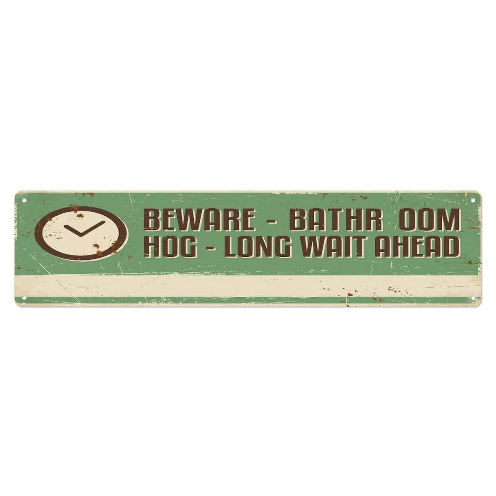 Fqcyn Style Metal Tin Sign Vintage Funny Beware Bathroom Hog Warning