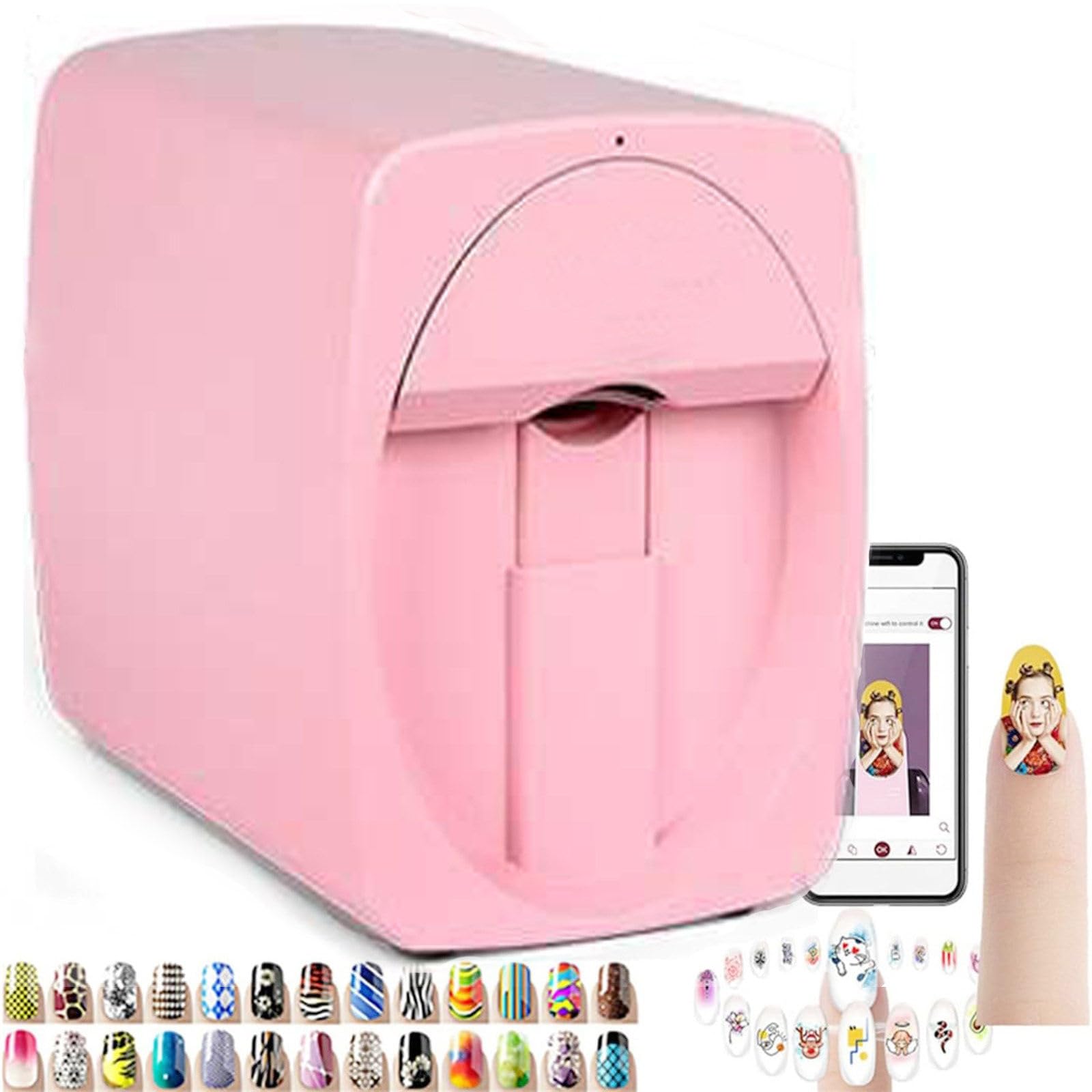 3D Nail Printer Machine Support WiFi/DIY, Digital Mobile Nail Art Printer-Portable Nail Painting Machine 30s Done, Printing and Rying as One, Over 1000 Pictures,for Beauty & Personal Care,C