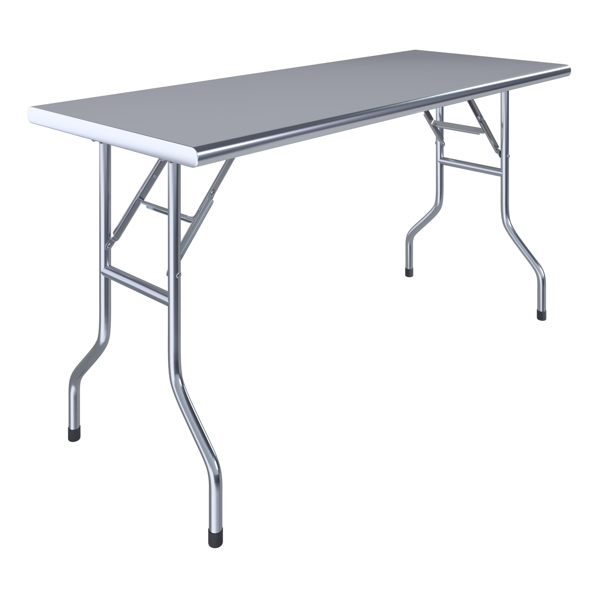 AmGood 24 in. x 60 in. Stainless Steel Open Base Folding Utility Table