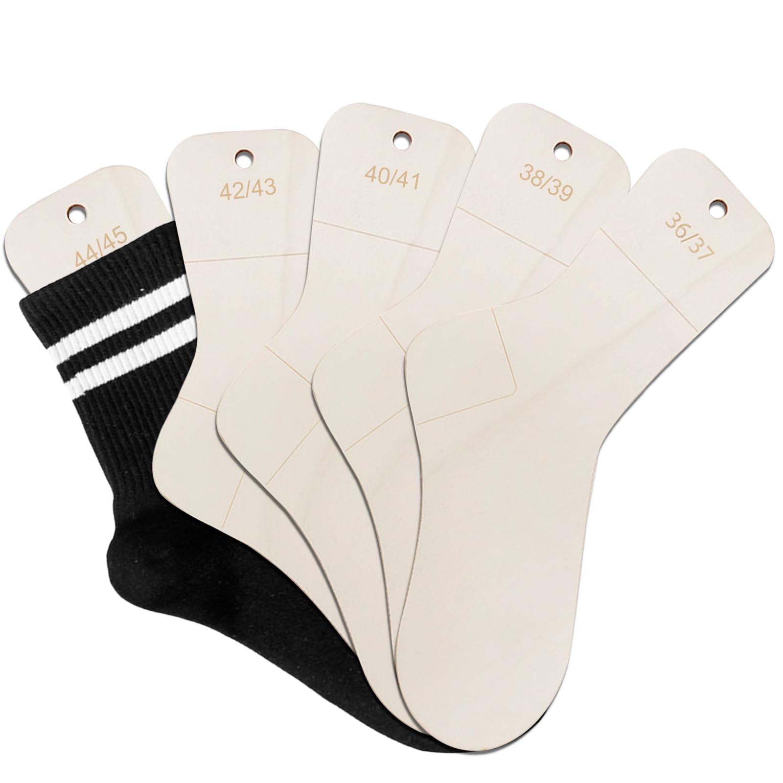 Lot De 5 Planches à Chaussettes Taille 36-45 - Bloqueurs De Chaussettes Avec Indication De Taille Pour Tricot Et Crochet