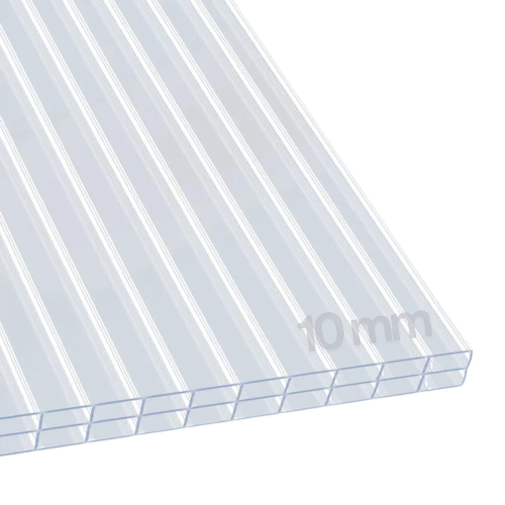 KARAT Greenhouse Multi-Wall Sheets with High Ductility, 60.5 x 121 cm, Twin-Wall Sheets, Double Wall Sheets Made of Polycarbonate (Transparent, 10 mm)