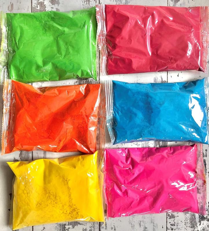 Festive Colours 6 * 100gms Holi Coloured Powder For Colour Run, Gender Reveal And Various Art