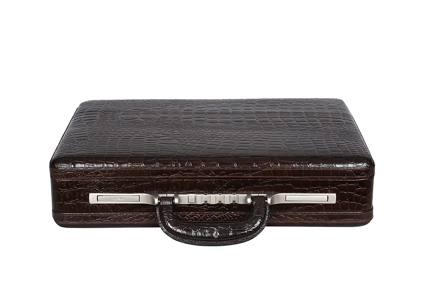 Brown Leather Expandable Briefcase | Office Use Suitcase Bag | Dimensions: 43.18cm x 7.62cm x 31.75cm (L x W x H)-image-48
