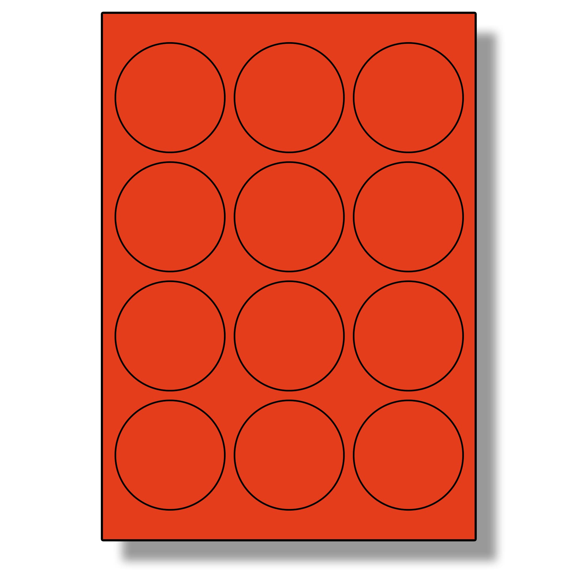 Label Planet® 12 Per Sheet, 50 Sheets (600 Round Crimson RED Labels). Round Coloured Paper Labels, 63.5mm Diameter, LP12/64R C. — image 1