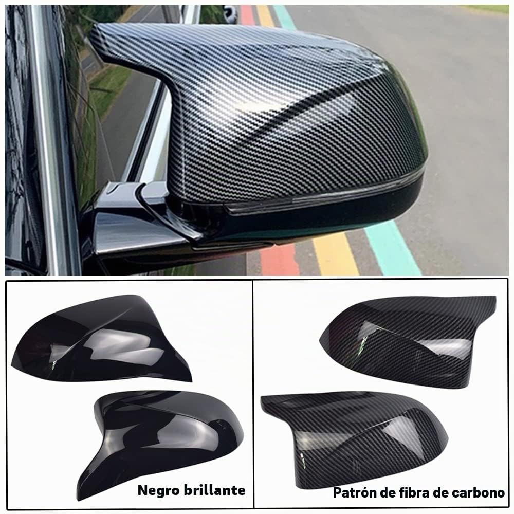 2 Piezas Cubierta De Cáscara del Espejo Retrovisor Izquierdo y Derecho del Coche para B-MW X3 F25 X4 F26 X5 F15 X6 F16 2014-2018 (Negro brillante)